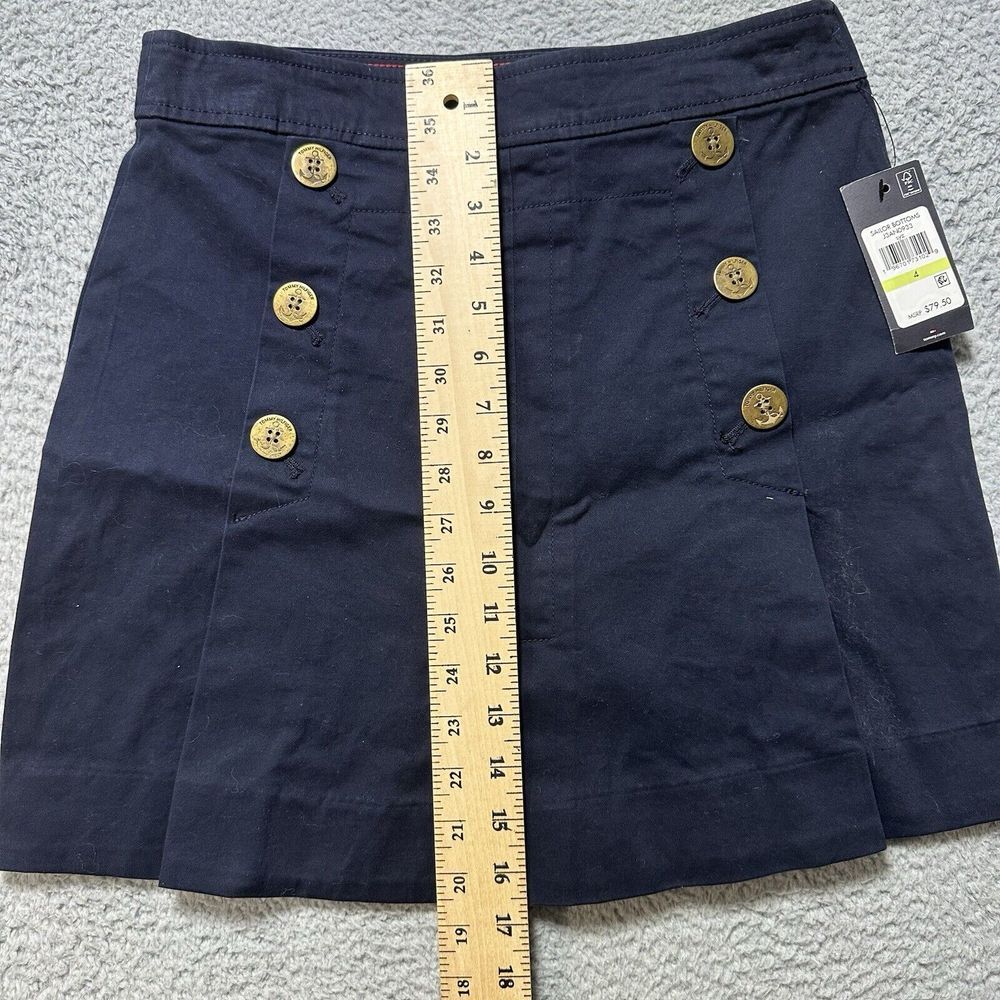 Tommy Hilfiger Women's Button-front Sailor Chino Skirt Sky Captain Old Money S 4 - Picture 5 of 10